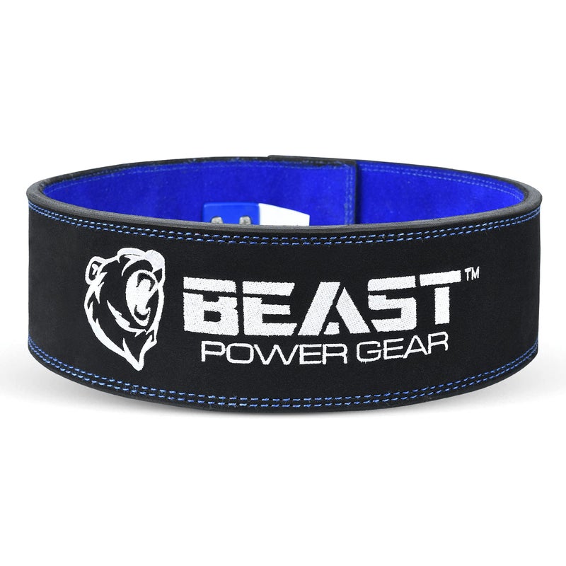 Beast Power Gear Beastpowergear Weight Lifting Belt with Lever Buckle 4" Wide,10mm Thick |Genuine Leather | Back Support. (Black/Black, Small) - Image 4